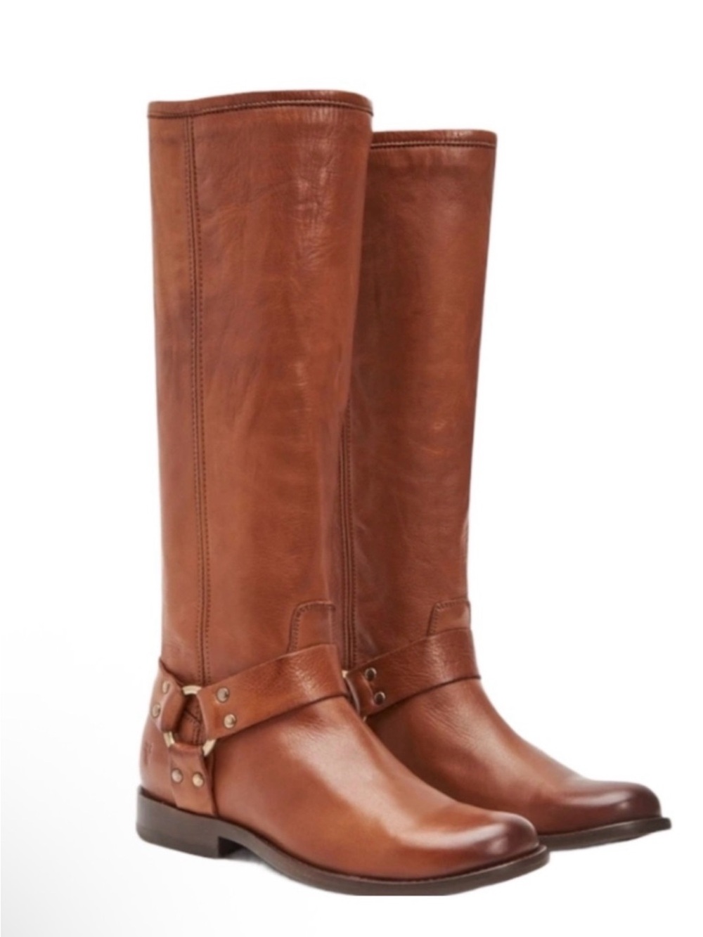 Frye Phillip Harness Tall Cognac Leather Riding Boots
